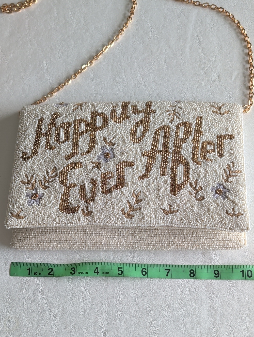 'Happily Ever After' All-over Beaded Floral Bridal Hand Bag Crossbody - Picture 5 of 8